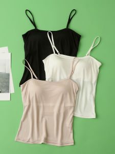 ผ้าไหม FIXED CUP Bralette เสื้อกล้าม ผู้หญิง ฤดูร้อน สวมใส่แบบบาง ไม่มีสาย ชุดชั้นในใส่สบาย ผ้าไหม เสื้อชั้นฐาน
