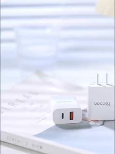 Yoobao YAD-C006B 2 Port USB-A and Type-C Super Fast Charging Power Adapter Charger 20W