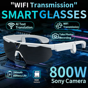 LIGE | LIGE New 4K HD Smart Sunglasses Sports Anti-shake Shooting & Recording 800W Camera Goggles AI Voice Q&A BT Call Smart Sunglasses