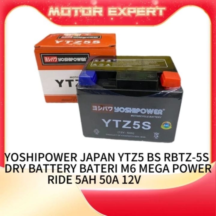 Yoshipower Ytz5 Bs Rbtz 5s Dry Battery Bateri M6 Mega Power Ride 3 5ah