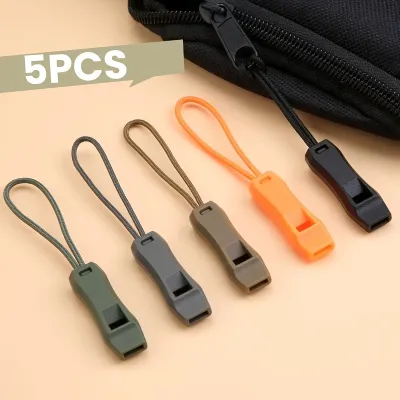 5PCS Outdoor Survival Whistle Camping Hiking Rescue Emergency Whistle Diving Football Basketball Match Whistle Anti loss Clip
