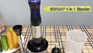 (Ship in 24hrs)1000W Portable Hand Blender Set 4 in 1 Electric Whisk Chopper Food Machine Powerful Motor Multi-Purpose Juice Milk Mixer 3-pin SG plug