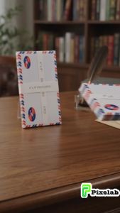 Retro Air Mail White Envelopes 4×9 Inch (1 Set = 3 Packs / 15 Pcs) Mailing Letter Document Envelope