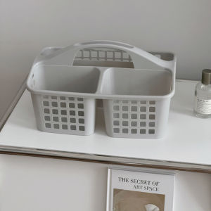 Portable Plastic Bathroom Storage Basket Separate Toiletry Basket Cute Makeup Organizer Bathing Basket Indoor Kitchen Bedroom