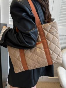 Large Capacity down Feather Womens Bag 2023 New Trendy INS Niche Shoulder Underarm Bag Versatile Handbag Tote Bag