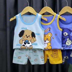Children Sets Kids Clothes Boys Girls Vest Suit Summer Childrens Clothing baby Cotton T-Shirts Shorts Tank Top Sleeveless
