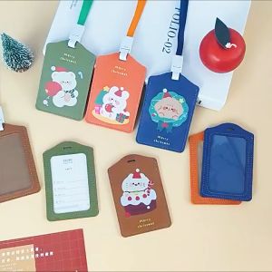 *CLEARANCE* Cute Cartoons Merry Christmas ID Name Card Holder Tag Lanyard String School Office Use Xmas Gift Ideas