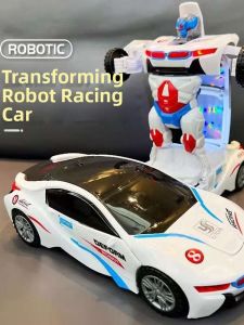 Police Car Robot Airplane Tank Transformable Toy Set Multi-directional Movement Lights and Music