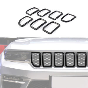 Car Front Grille Decoration Ring Racing Grills Frame Cover Trim for Jeep Compass 2021 2022 2023 2024 2025 Exterior Accessories