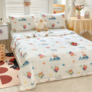 Lightweight Cotton Silk Summer Quilt Cartoon Artificial Cotton Washable Air Conditioned Bedding Ultrafine Fiber Filled Cool Sensation