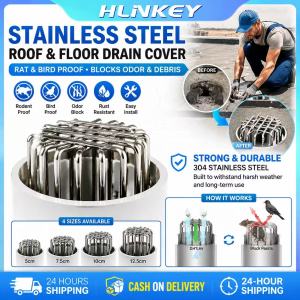 HLINKEY Stainless Steel Anti Rat Drain Pipe Insert Filter Mesh Prevent Rodent Bird Entry Fits 50 75 110 160 PVC Pipe Easy Insert No Tools Needed