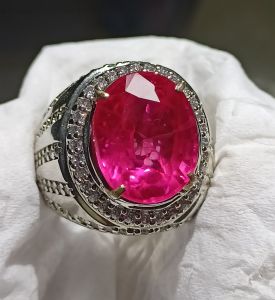 CINCIN BATU PERMATA PINK RUBY KRISTAL