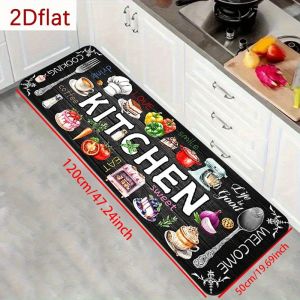VIKAMA Kitchen Theme Long Floor Mat Anti-Slip Water-Absorbing Siliceous Mud Kitchen Carpet Home Decoration Beside The Sink