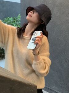 YUFUQING | Loose Long Sleeve Round Neck Knitted Sweater Womens Fashionable Autumn New Style Korean Lazy Style Top Quality Comfortable