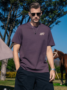 Enjeolon | Letter Print Soft Stretch Cotton T-Shirt