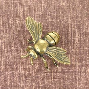 1pc Solid Brass Bee Statue Ornaments Creative Antique TeaPot Statue Craft Copperware Study Office Decor Gifts Crafts Collecti