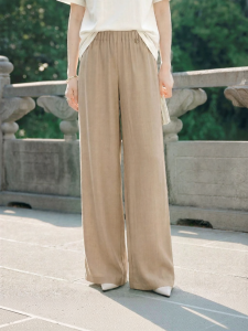 XIANGYING | Chinese Style Loose Leg High Waisted Trousers