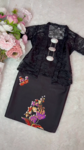 Kebaya Kids Newborn - 4Y Kebaya Budak Baju Raya Budak 2025 Black Colour warna Hitam
