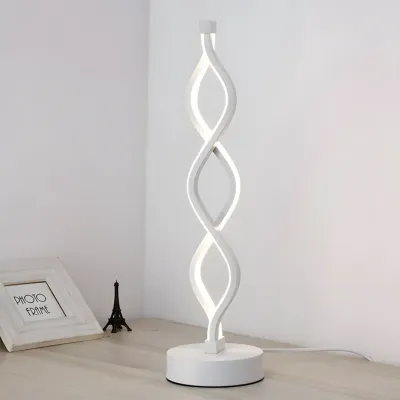 Elegant spiral LED desk lamp with modern Nordic style USB power supply and adjustable brightness for bedroom bedside night light suitable for bedroom and living room dining room coffee shop decoration desk lamp