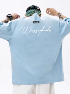 Wassup round Neck Short Sleeve T-Shirt Letter Print Casual Top for Men And Women Summer Fashionable Cotton Art Theme Youth Style