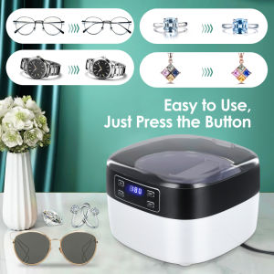 Ultrasonic Cleaner Ultrasonic Cleaner 750ml Sonic Cleaner With Digital Timer For Glasses Rings Coins Fin-Ger Rings Money Dentures.