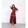 S~XXXXL Dress Pauly Long Dress Maxi Casual Party Style Dress Kancing Depan Size Jumbo. 