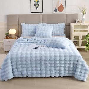 Luxurious Fluffy Rabbit Fur Blanket Thick and Warm