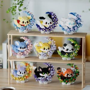 Moon Doll Flower Building Block Bricks Toy Assembly Particle Children Development Education Collection Toys Puzzle Boys And Girls Birthday Gifts K