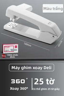 deli | Máy Bấm Kim Đa Năng Chắc Chắn 360 Độ Xoay