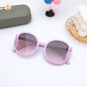 2025 Childrens New Candy Color Round Frame Sunshade Sunglasses Cute Baby Personality Street Style Concave Shape Glasses