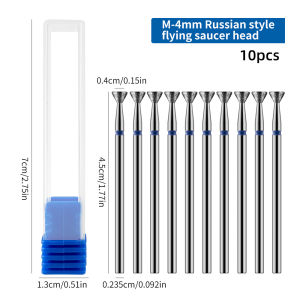 10PCS Diamond Electric Nail Drill Bit Set Milling Cutters for Manicure Cuticle Clean Nail Art Tools Nail Drill Accessories
