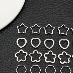 30/50 Chiếc Hạt Kim Loại Hình Trái Tim Ngôi Sao Màu Bạc Cổ Điển Hạt Cách Điệu Rời Dùng Làm Đồ Trang Sức Tự Làm Vòng Cổ Vòng Tay Phụ Kiện