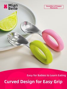 TOHAPPY | Infant Training Fork and Spoon Set Learning to Eat
