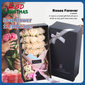 Rose Flower Soap Flower Bear Doll Gift Box Decoration Dlower Valentines Day Wedding Birthday Gift