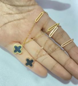 [COD] Kalung Titanium Clover Ramtai Simple Korean Style Fashion Wanita Anti Karat