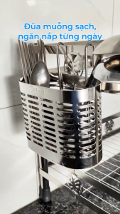 Ống Đũa Inox 304 DELI Oval 3 Ngăn - Chính Hãng Qui Phúc - Chống Hoen Gỉ  An Toàn Vệ Sinh Thiết Kế Sang Trọng