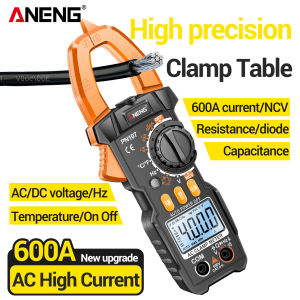 ANENG | ANENG PN107 Digital Clamp Meter 4000 Counts 600A NCV Temp Freq Cap Flashlight Data Hold Auto Off AC DC Volt Circuit Repair Tool
