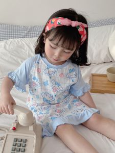 Breathable Cotton Summer Thin Girls Dress Cute Sleep Dress Home Dress Little Baby Breathable Princess Dress Childrens Clothing