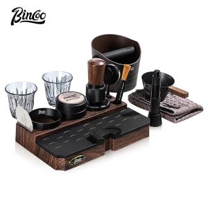 Bincoo Đầm cà phê đặt woodgrain cơ sở lực lượng không đổi bột Báo Chí búa bột Espresso đồ dùng lưu trữ bộ cơ bản 51mm/58mm