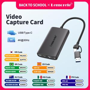 Lemorele | Lemorele Video Capture Card 4K HDMI-Compatible to USB/Type-C Recording Card Video Recorder for Switch Xbox PS4/5 Live Streaming