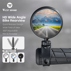 West Biking | WEST BIKING Bike Convex Rearview Mirror HD Wide Angle Bike Rear View Mirror Quick Release 360° Adjustable MTB Road Bike Mirror