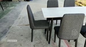 [FREE INSTALLATION] I HOME EFFY Ceramic Sintered Stone Marble Dining Table Set