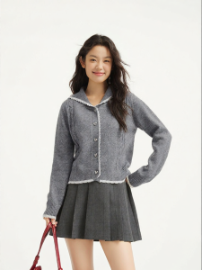 Hotwind | Cute Notch Lapel Knit Sweater 2026 Spring New