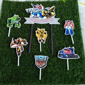 Topper cake Transformer happy birthday hiasan kue ulang tahun