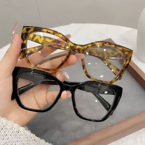 Teybren Large Frame Anti Blue Light Glasses Fashionable Simple Glasses Cat Eye Optical Glasses Women