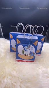 (Ready stock in Selangor) Wonderparties sSonic Birthday Kids Party Gift Set/Souvenir/customized name card/Pek hadiah budak sekolah 主题式儿童生日伴手礼