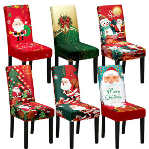 1/4pcs Christmas chair cover full package applicable decoration elastic chair covers high back dining chair cover atmosphere