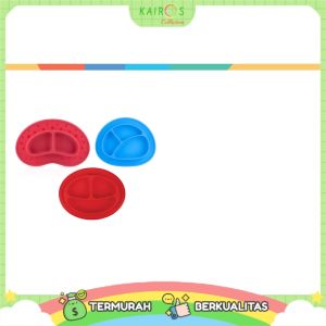 Nuby Sure Grip Miracle Mat 2 Section Plate 6m+ Warna Pink Piring Makan Baby