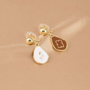 Retro Asymmetric Waterdrop Pendant Earrings Fashionable High-End Sensation Forest System Ear Studs Mosquito Coil Tray Ear Clips