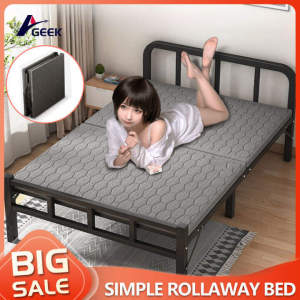 GEEK Metal Folding Bed 75/100/120CM Foldable Portable Living Room Bedroom Metal Folding Bed